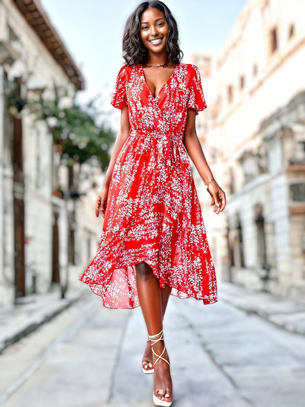 Kaly - Kleid mit böhmischem Blumendruck