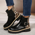 Damen-Stiefeletten mit Leopardenmuster - Elviora