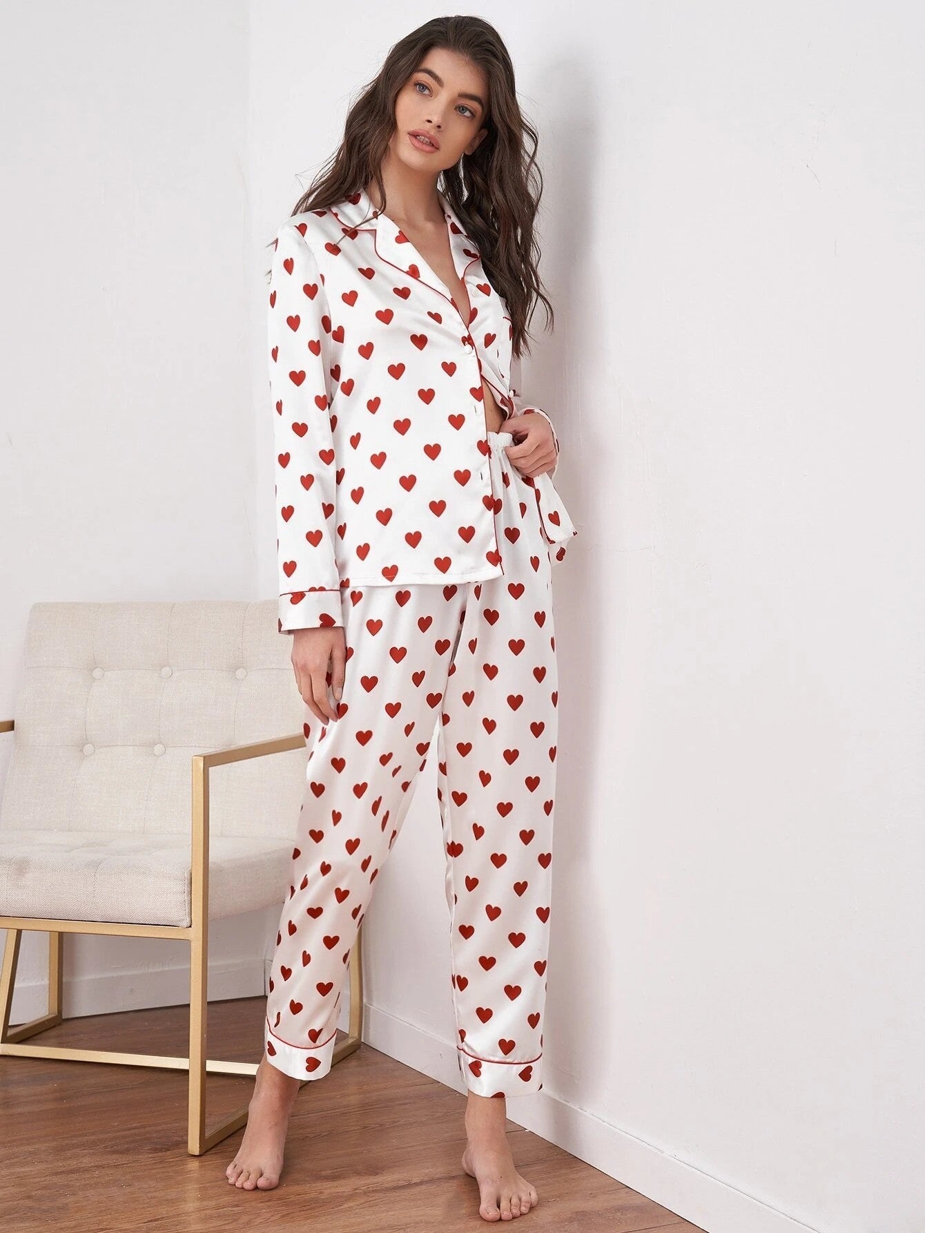 Pyjama-Set mit Herzaufdruck - Elsa