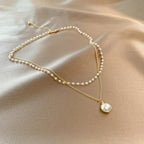 Elegante doppelreihige Perlenkette für Damen - Amelie