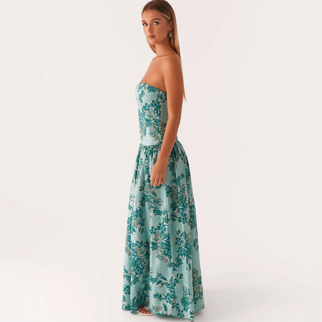 Bedrucktes langes Kleid Frauen - Selene