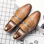 Herren Halbschuhe aus geprägtem Leder formeller Stil - Elvarn