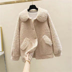 Damenmantel mit Fleece-Effekt im entspannten Winterstil - Mimiko