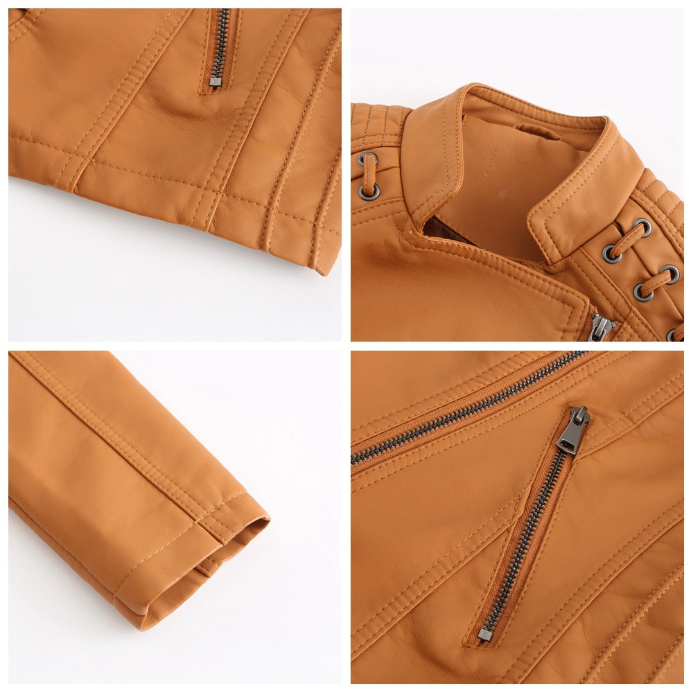 Lederjacke aus gewaschenem Lammleder