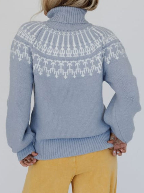 Clarice - Langärmeliger Pullover mit kontrastierendem Rollkragen