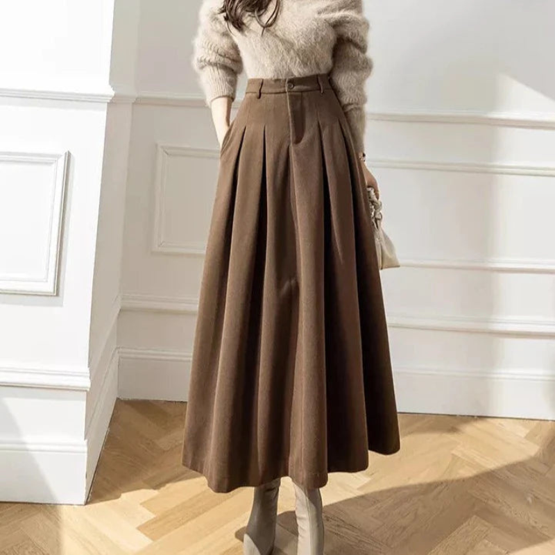 Faltenrock Mit Hoher Taille für Damen - Lässig