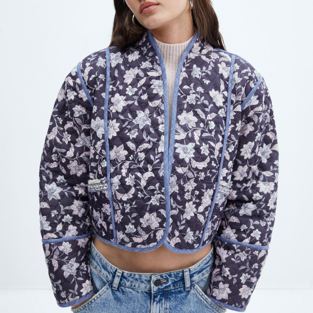 Jacke zum Wenden mit Blumenmuster und Ethno-Muster