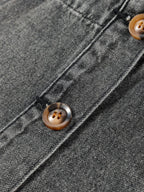 Ariane - Latzkleid aus Denim mit breiten Trägern und Knöpfen