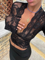 Carina - Moderne Mode Spitze Top Bluse