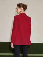 Blazer mit Reverskragen und V-Ausschnitt