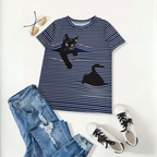Lonneke - Stylisches Katzen Print Damen Shirt