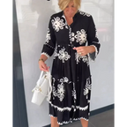 Aiza - Geblümtes Kleid mit 3/4 Ärmeln