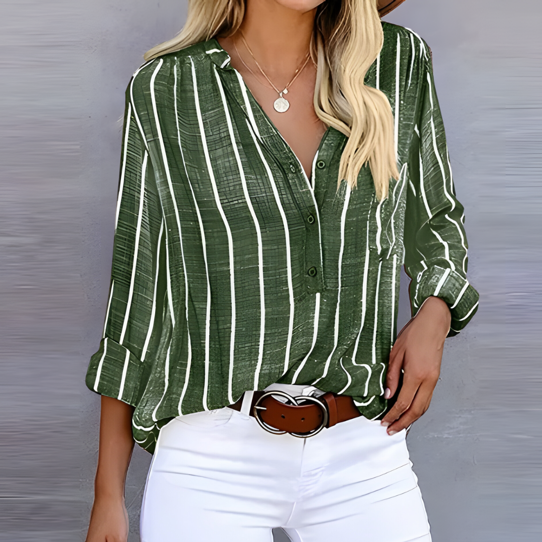 Jantien - Trendy Gestreifte Damenbluse