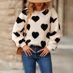 Nina - Warmes Sweatshirt mit Herzmuster