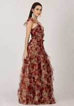 Judy - Langes böhmisches Blumenkleid
