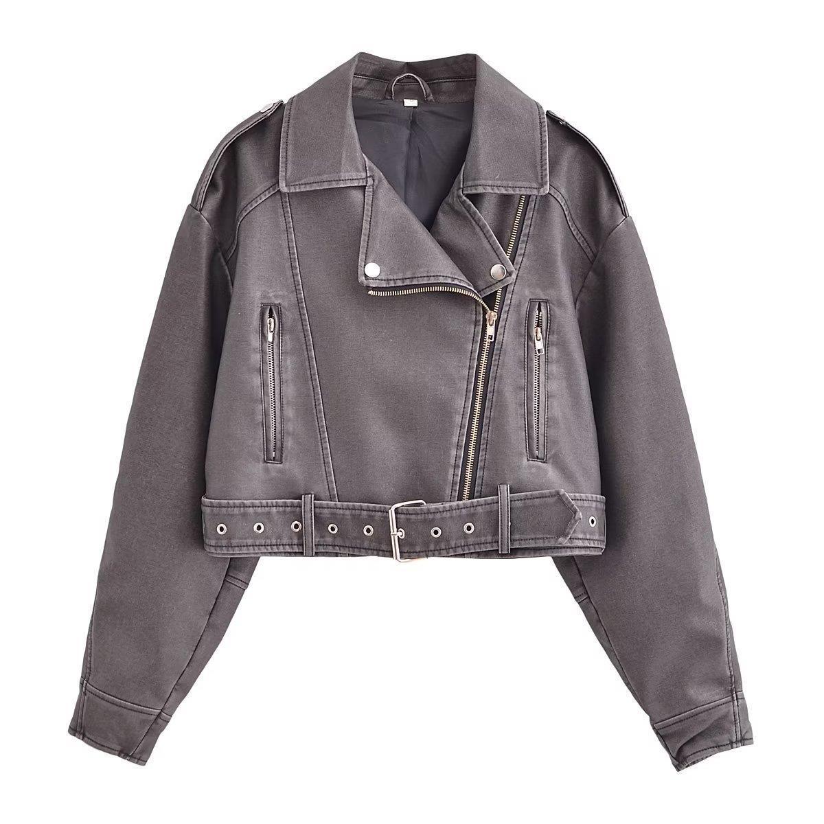 Waschbare Lederjacke mit Farbverlauf