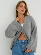 Damen Strickjacke, lockere Passform, Grobstrick - Uveris