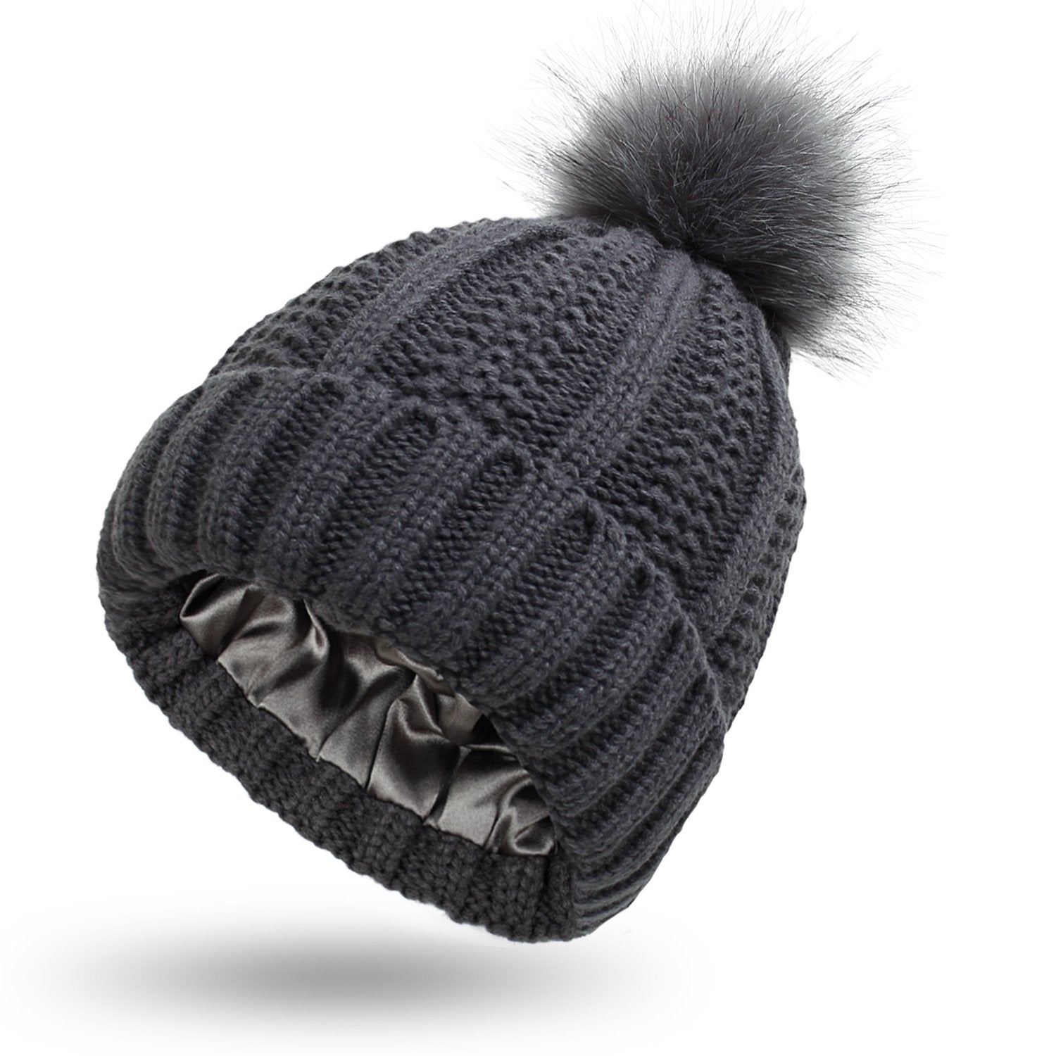 Damenstrickmütze mit Bommel - Daitonna