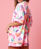 Satin-Pyjama-Set mit Hemd und Shorts für Damen - Varelia