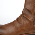 Herren Lederstiefel mit seitlichem Reißverschluss und niedriger Sohle - Halvor