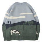 Herrenstrickjacke mit Knopfverschluss und grafischem Muster - Thomas