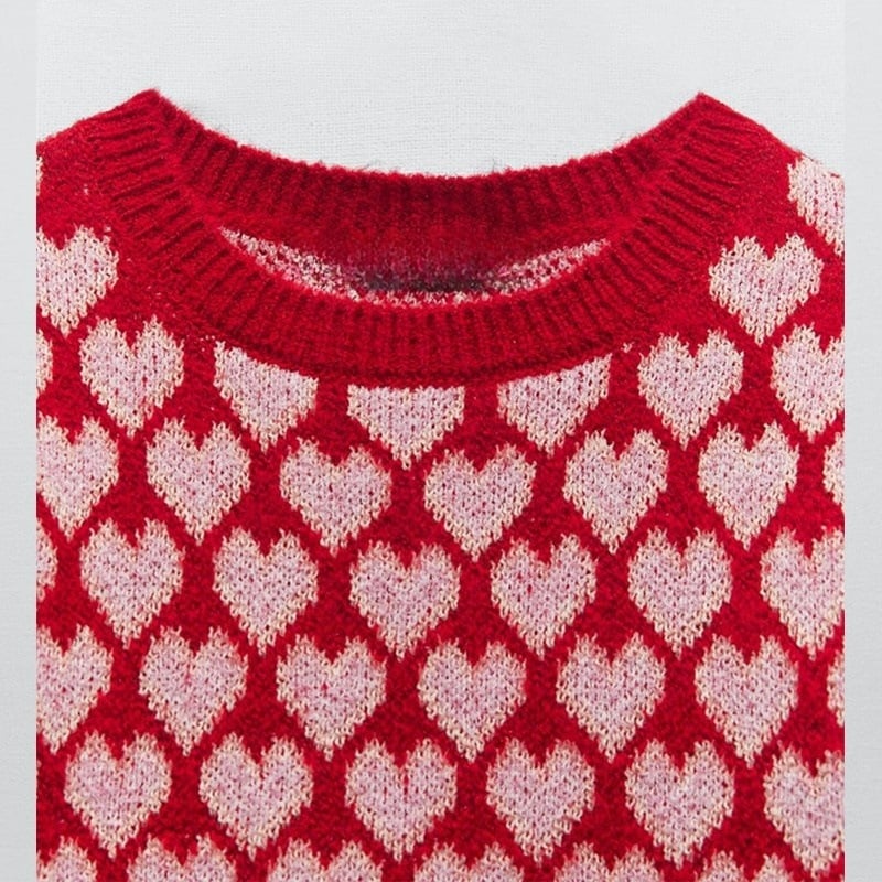 Kurzärmeliger bedruckter Strickpullover für Damen - Yrsa