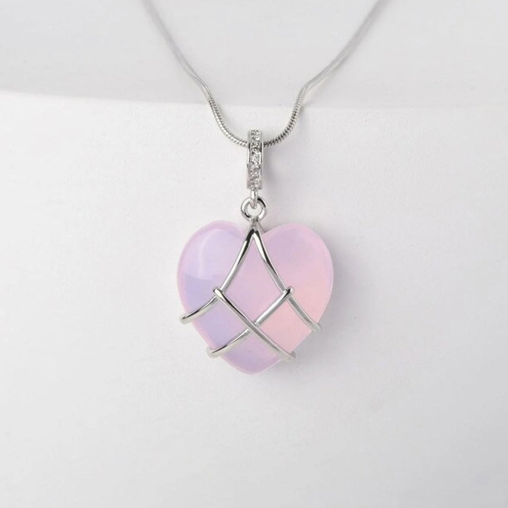 Damen-Halskette mit geometrischem Stein-Anhänger und feiner Kette
