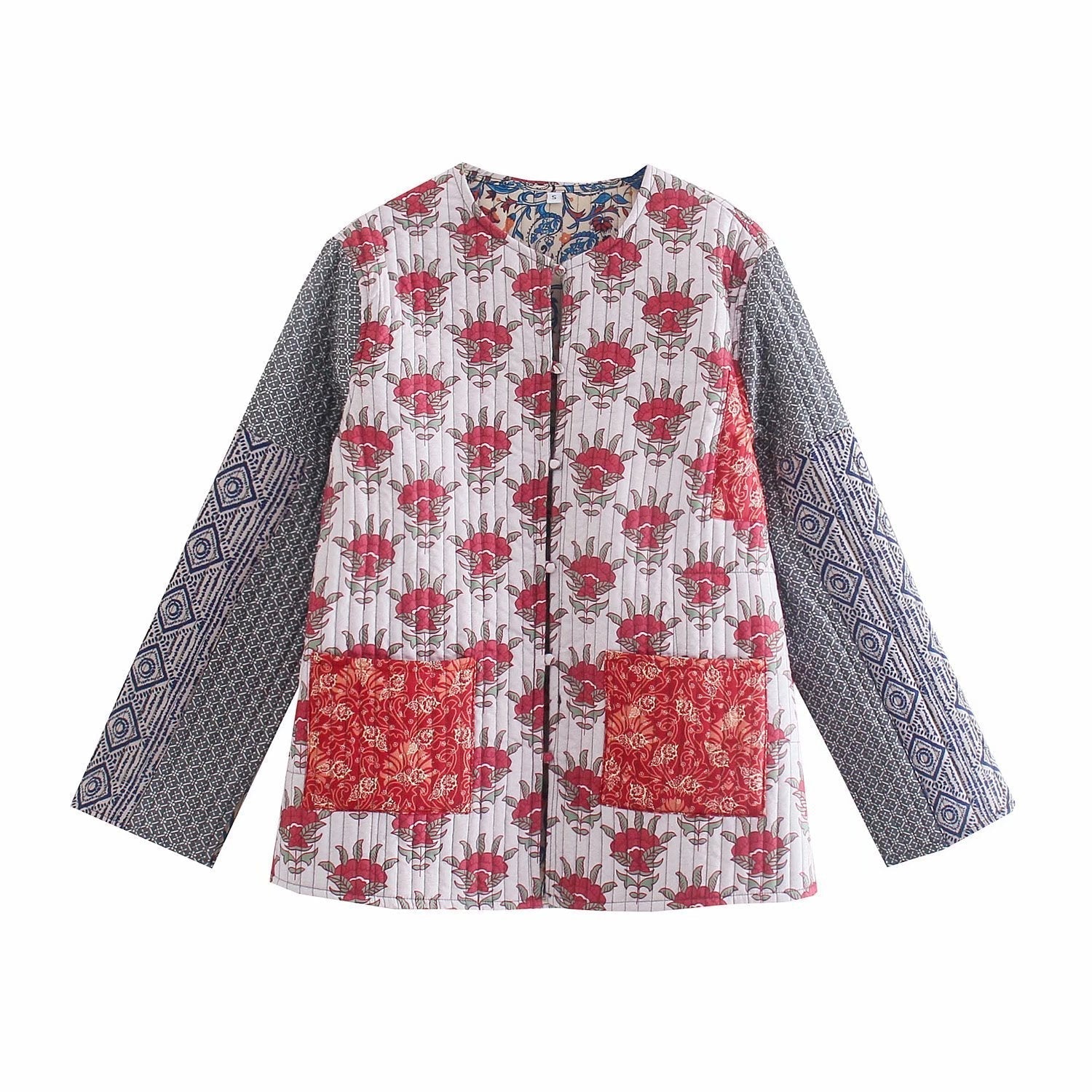 Frühlingsjacke mit Patchworkdruck für Frauen - Gerlinde