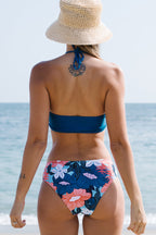 Ocean Chic - Bikini-Set mit Blumenmuster Schnürung vorne und Cutout-Design