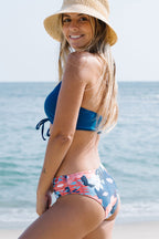 Ocean Chic - Bikini-Set mit Blumenmuster Schnürung vorne und Cutout-Design