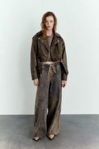 Waschbare Lederjacke mit Farbverlauf