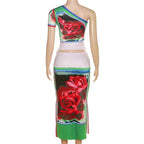 Lunara - Set mit Etuikleid und Blumenprint-Neckholder