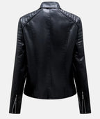 Biker-Lederjacke ohne Kapuze