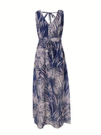 Abitha - Bohème-Kleid aus Kordel mit tropischem Print