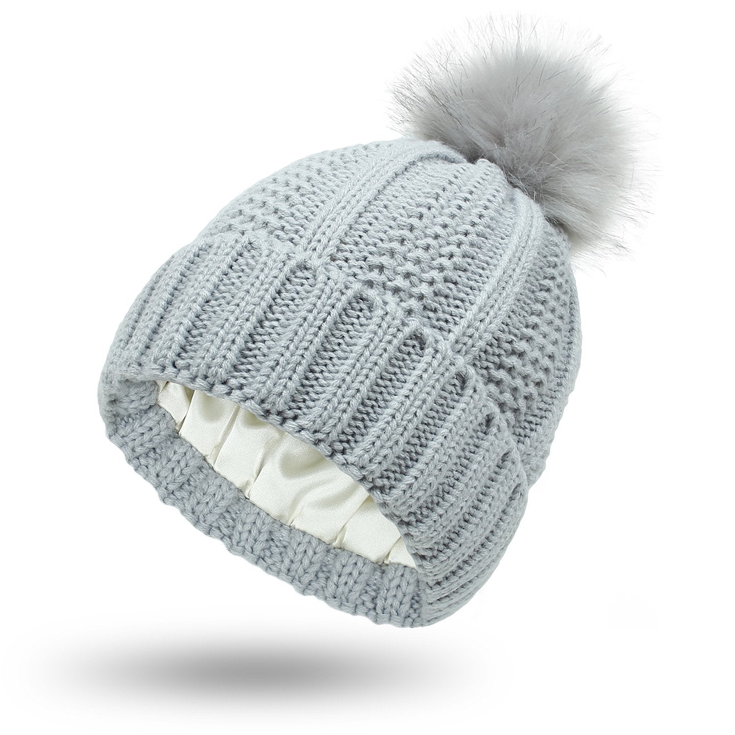 Damenstrickmütze mit Bommel - Daitonna