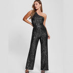 Asymmetrischer Pailletten-Jumpsuit für Damen - Narevia