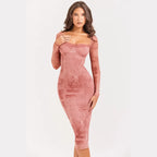 Gala - Schickes langes rosa Spitzenkleid