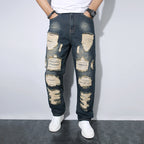 Gerade Herrenjeans mit Rissen - Soren