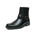 Herren Freizeitstiefel mit seitlichem Reißverschluss und Zierriemen - Patrick