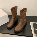 Halbhohe Westernstiefel für Damen mit Schnallen - Miriam