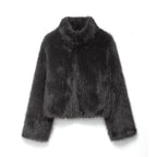 Damenmantel mit Pelzeffekt kurze Wintersilhouette - Dagny