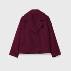 Kurze Damen-Wolljacke mit doppelreihigen Knöpfen - Heidi