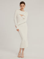 Mary - Strickkleid mit stilisiertem Ausschnitt