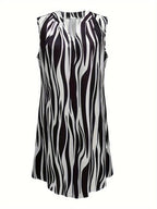 Prisma - Abstraktes Kleid mit Rippendruck