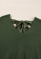 Blanche - Langärmeliger Pullover mit V-Ausschnitt und Rückenverknüpfung
