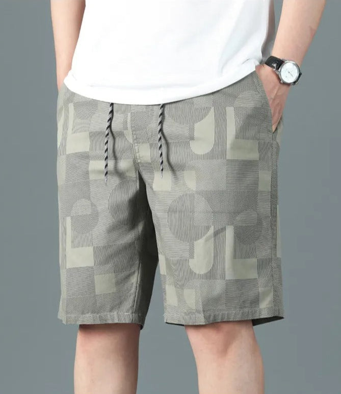 Bermuda-Shorts aus Baumwolle mit geometrischem Muster für Herren - Mateo