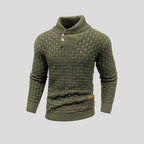 Herrenstrickpullover mit geknöpftem Rollkragen - Keldor