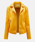 Biker-Lederjacke ohne Kapuze