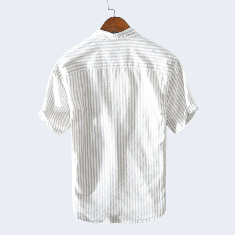 Herren Kurzarm-Button-Down-Hemd – Streifen