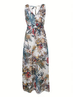 Abitha - Bohème-Kleid aus Kordel mit tropischem Print